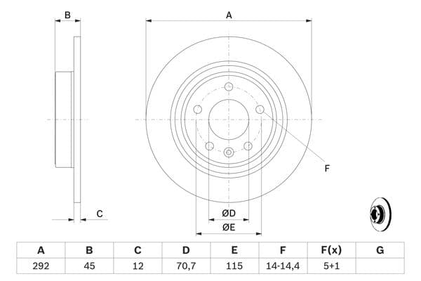Bosch BD2197 Fren diski; arka küçük görsel 5