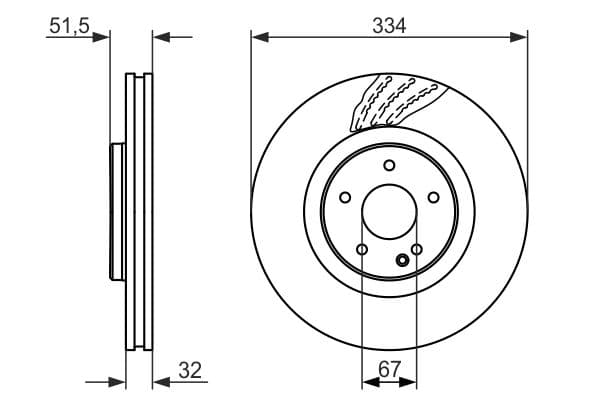 Bosch BD1494 Fren diski; ön küçük görsel 5