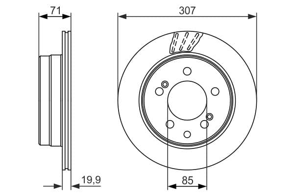 Bosch BD1507 Fren diski; arka küçük görsel 5