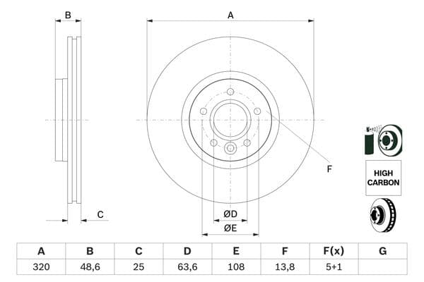 Bosch BD1682 Fren diski; ön küçük görsel 5