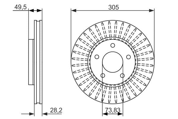 Bosch BD1533 Fren diski; ön küçük görsel 5