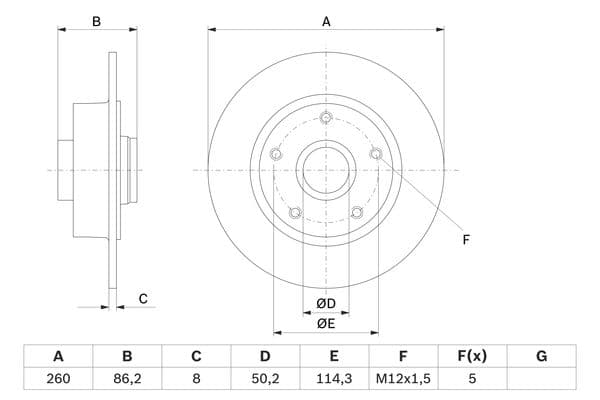 Bosch BD1541 Fren diski; arka küçük görsel 5