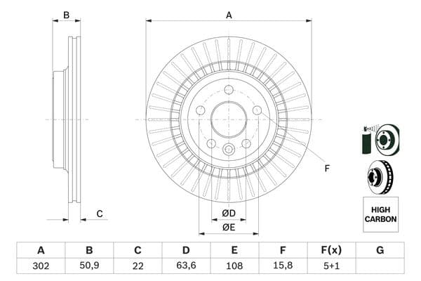 Bosch BD1545 Fren diski; arka küçük görsel 5