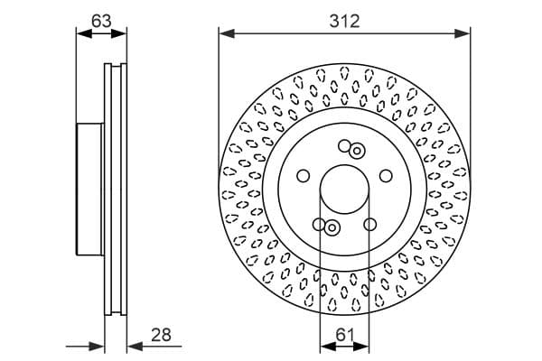 Bosch BD1555 Fren diski; ön küçük görsel 5