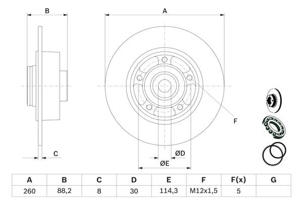 Bosch BD1591 Fren diski; arka küçük görsel 5