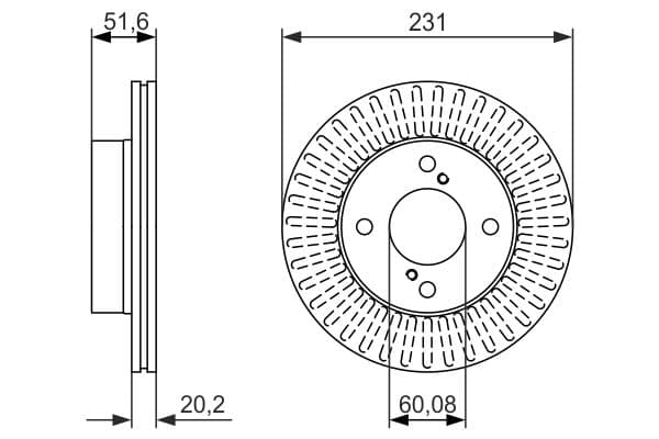 Bosch BD1608 Fren diski; ön küçük görsel 5