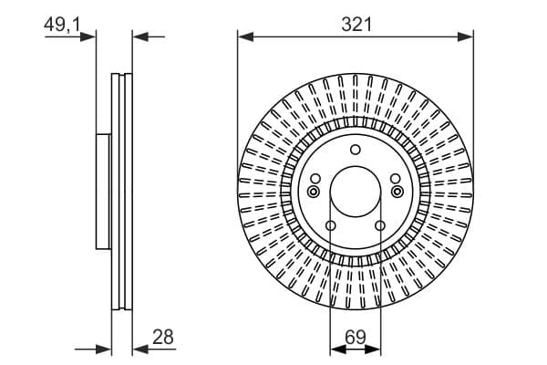 Bosch BD1616 Fren diski; ön küçük görsel 5