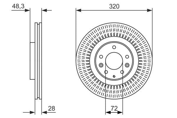 Bosch BD1625 Fren diski; ön küçük görsel 5