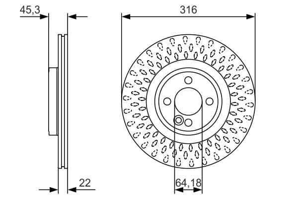 Bosch BD1694 Fren diski; ön küçük görsel 5