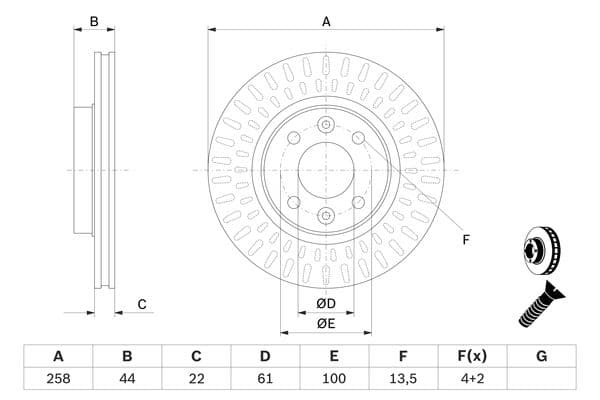 Bosch BD2146 Fren diski; ön küçük görsel 5