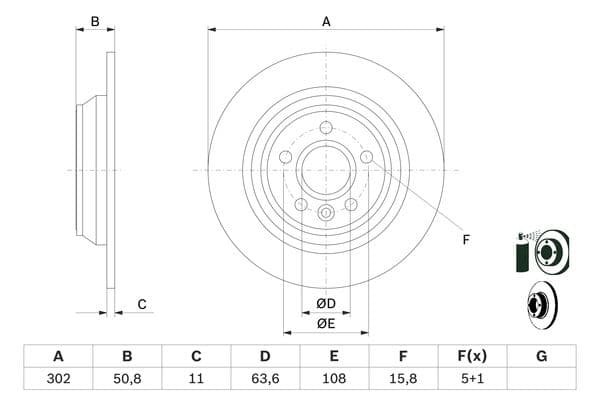 Bosch BD2095 Fren diski; arka küçük görsel 5