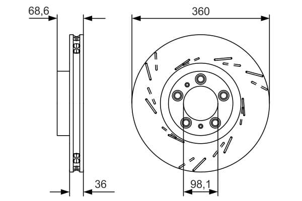 Bosch BD2443 Fren diski; ön küçük görsel 5