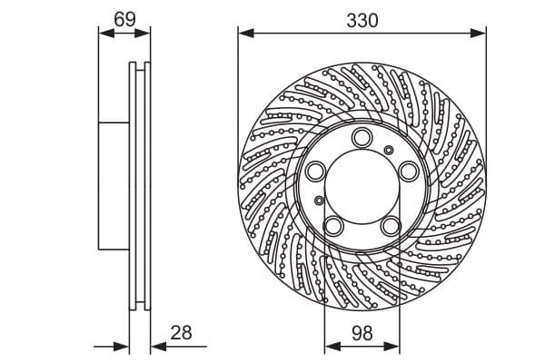 Bosch BD2446 Fren diski; ön küçük görsel 5