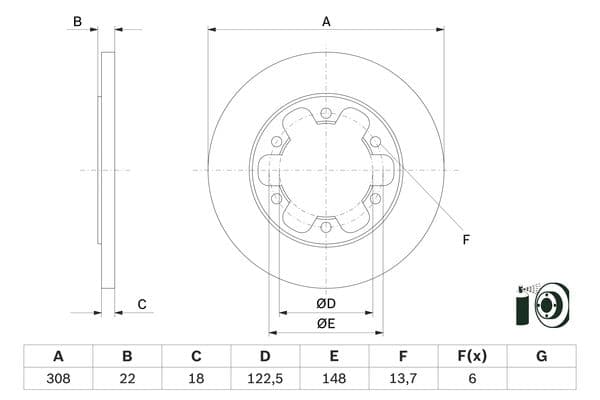 Bosch BD2529 Fren diski; arka küçük görsel 5