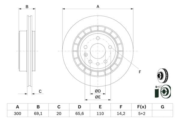 Bosch BD2535 Fren diski; arka küçük görsel 5