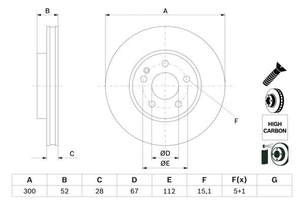 Bosch BD2543 Fren diski; ön küçük görsel 5