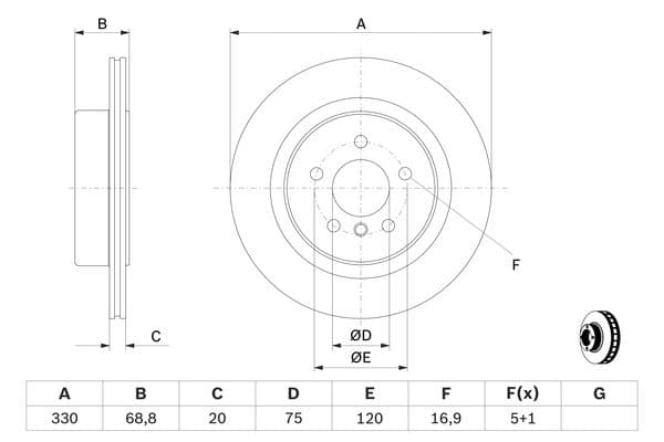 Bosch BD2544 Fren diski; arka küçük görsel 5