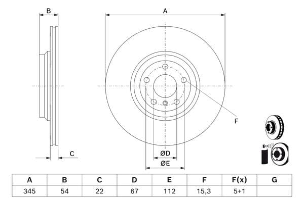 Bosch BD2548 Fren diski; arka küçük görsel 5