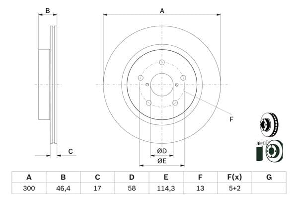 Bosch BD2550 Fren diski; arka küçük görsel 5