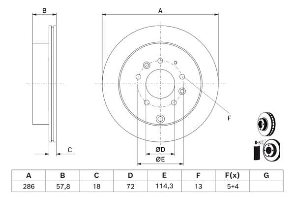 Bosch BD2564 Fren diski; arka küçük görsel 5