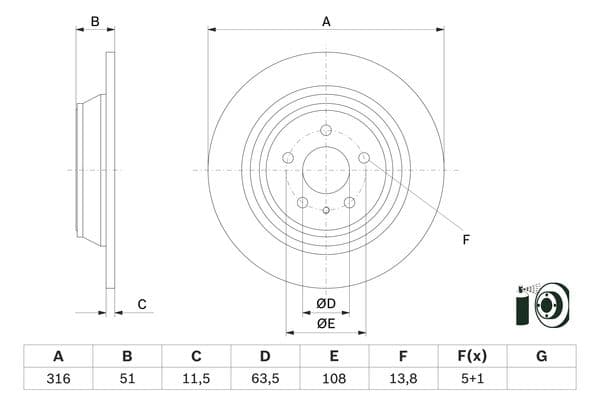 Bosch BD2618 Fren diski; arka küçük görsel 5