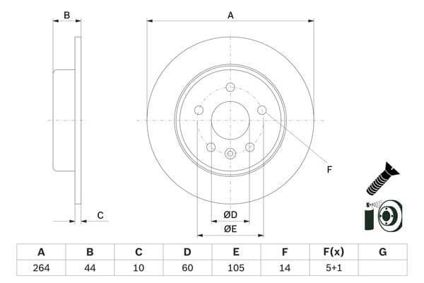Bosch BD2621 Fren diski; arka küçük görsel 5