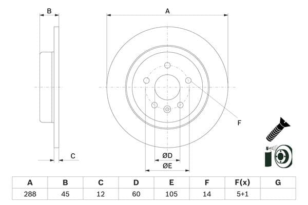 Bosch BD2622 Fren diski; arka küçük görsel 5