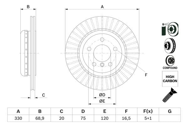 Bosch BD2668 Fren diski; arka küçük görsel 5