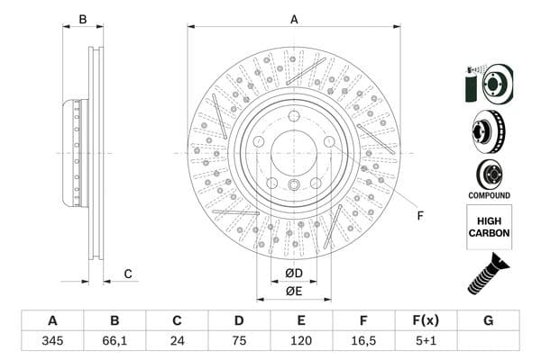 Bosch BD2669 Fren diski; arka küçük görsel 5