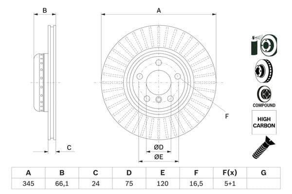 Bosch BD2670 Fren diski; arka küçük görsel 5