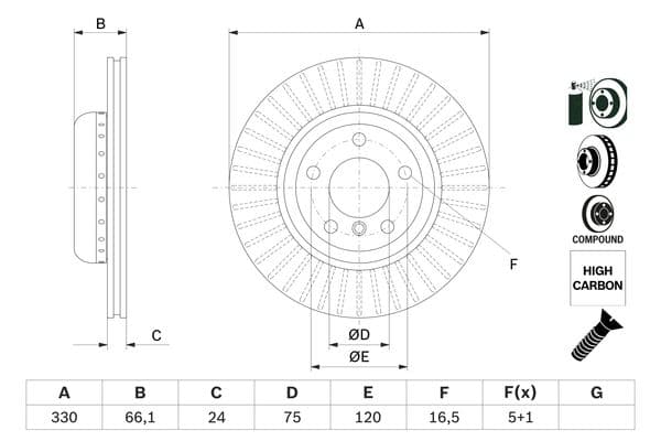 Bosch BD2671 Fren diski; ön küçük görsel 5
