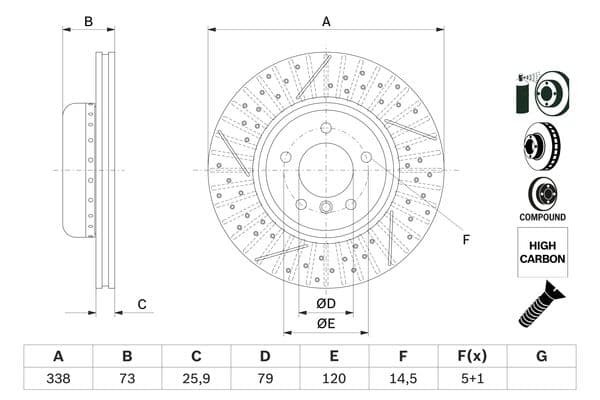 Bosch BD2673 Fren diski; ön küçük görsel 5
