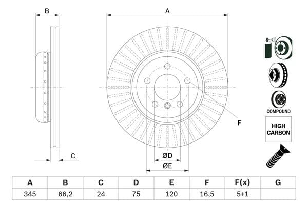 Bosch BD2681 Fren diski; arka küçük görsel 5