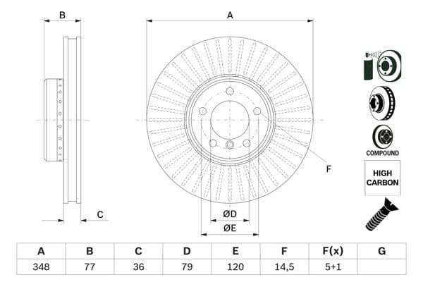Bosch BD2684 Fren diski; ön küçük görsel 5