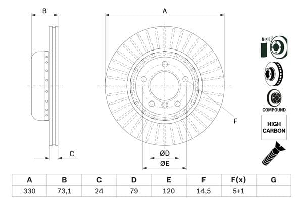 Bosch BD2687 Fren diski; ön küçük görsel 5