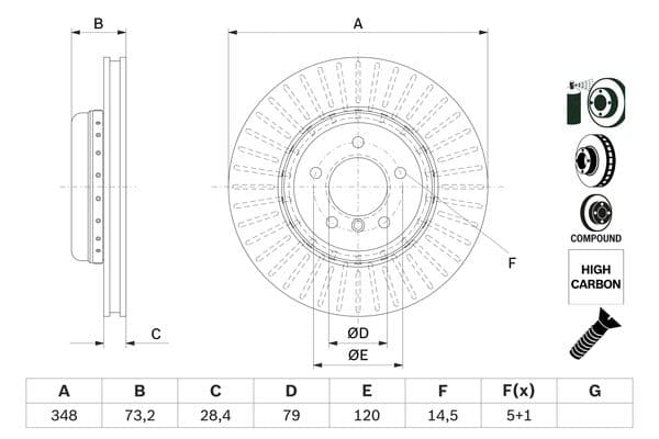 Bosch BD2688 Fren diski; ön küçük görsel 5