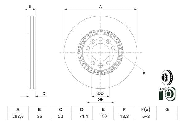 Bosch BD2633 Fren diski; arka küçük görsel 5