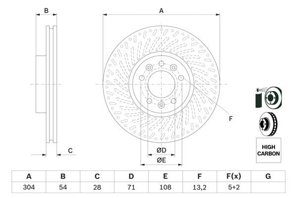Bosch BD2653 Fren diski; ön küçük görsel 5