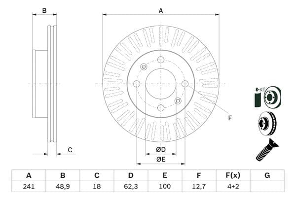 Bosch BD2705 Fren diski; ön 1