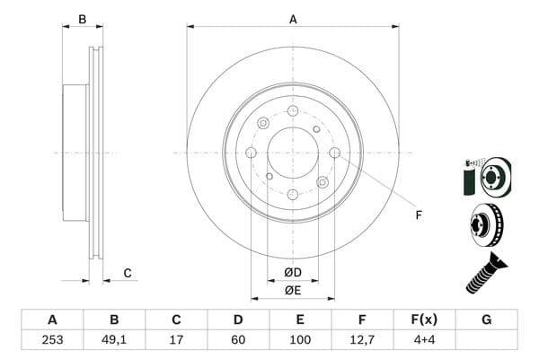Bosch BD2707 Fren diski; ön 1