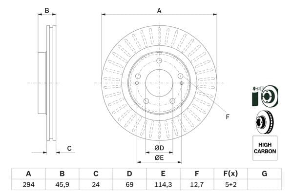 Bosch BD2708 Fren diski; ön 1