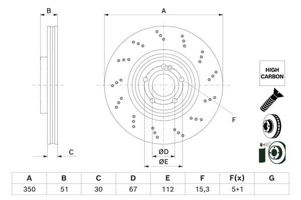 Bosch BD2755 Fren diski; ön küçük görsel 5