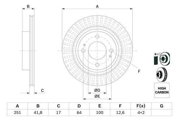 Bosch BD2759 Fren diski; ön küçük görsel 5