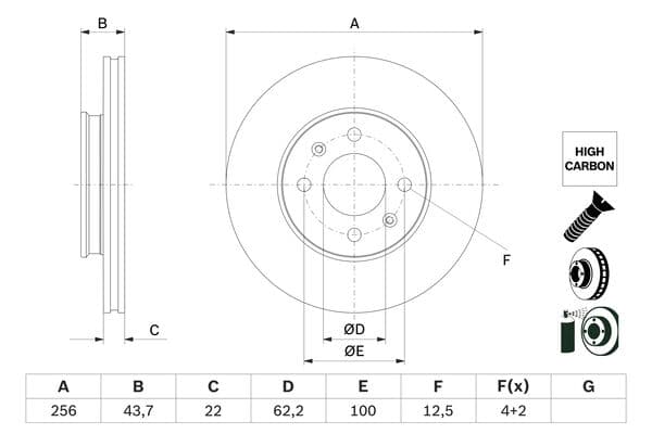 Bosch BD2774 Fren diski; ön küçük görsel 5