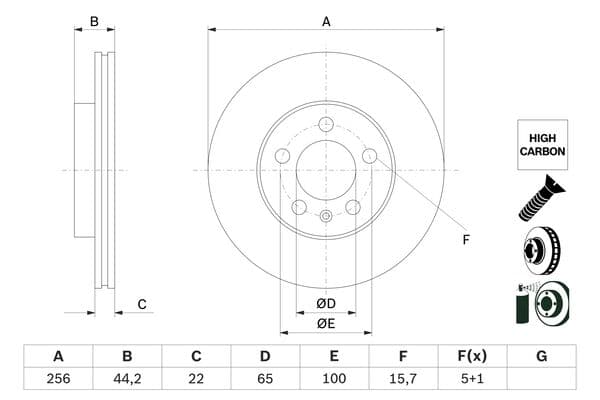 Bosch BD2777 Fren diski; ön küçük görsel 5