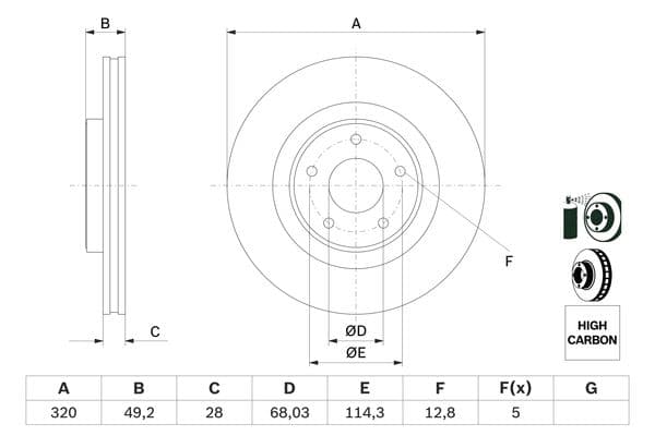 Bosch BD2778 Fren diski; ön küçük görsel 5