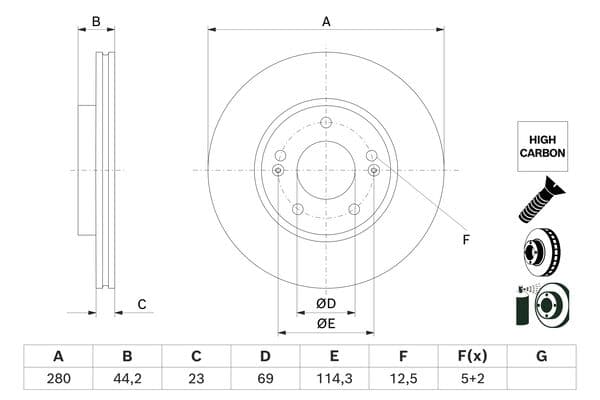 Bosch BD2781 Fren diski; ön küçük görsel 5