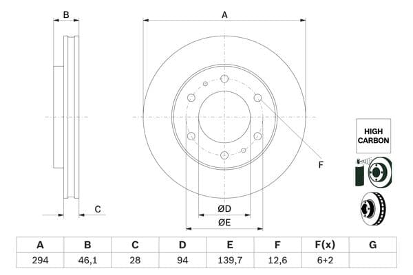 Bosch BD2790 Fren diski; ön küçük görsel 5