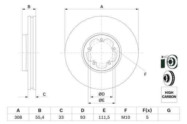 Bosch BD2791 Fren diski Premium1; ön küçük görsel 5