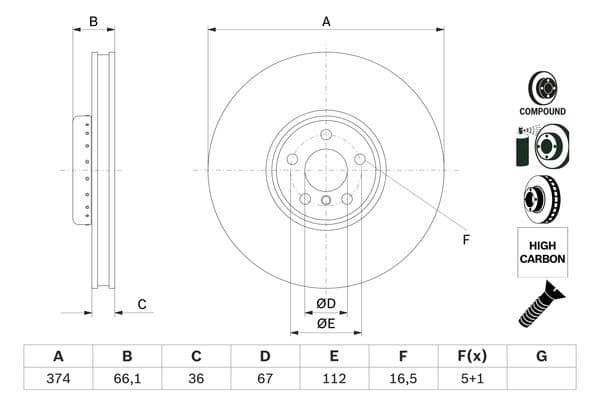 Bosch BD2799 Fren diski; ön küçük görsel 5